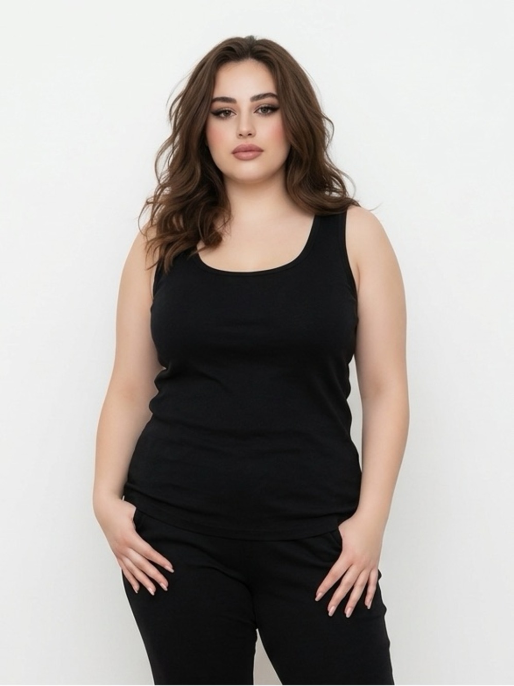 Lauren Ralph Lauren Black Tank Top | 100% Cotton | Basic Tank
